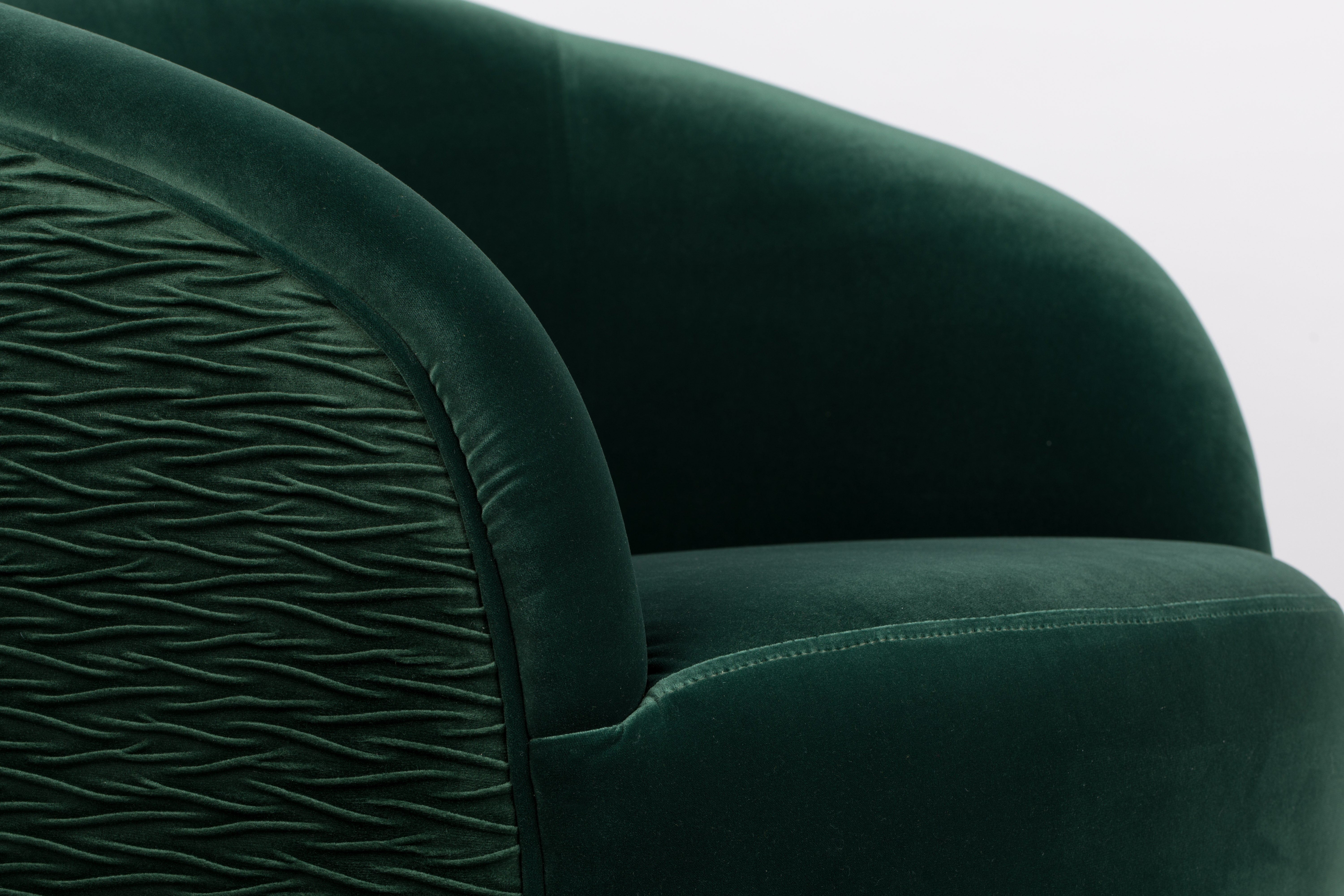 Bold Monkey So Curvy Lounge Dark Green Velvet Armchair